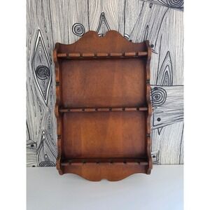 Vintage Wooden Wall Shelf Display Rack Holder Jewelry Spoon Display Shelf